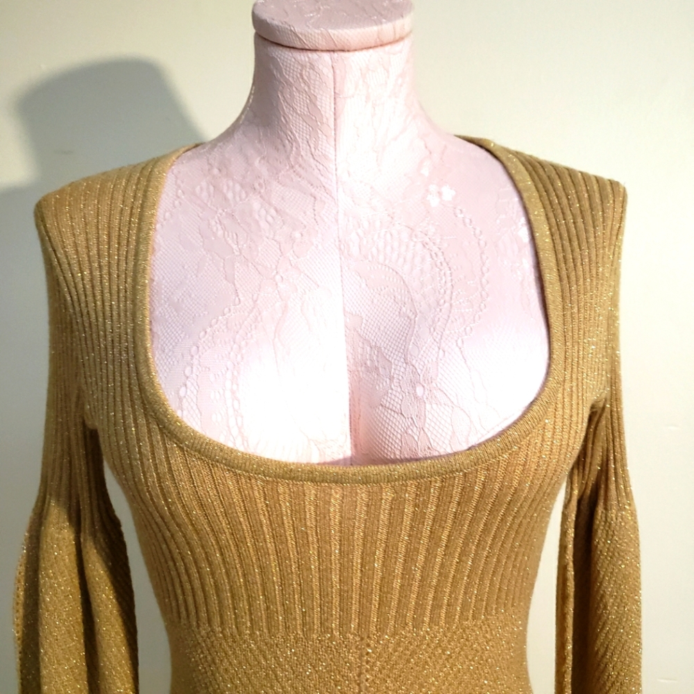 Arden B. Gold with sparkle mini dress. Size XS